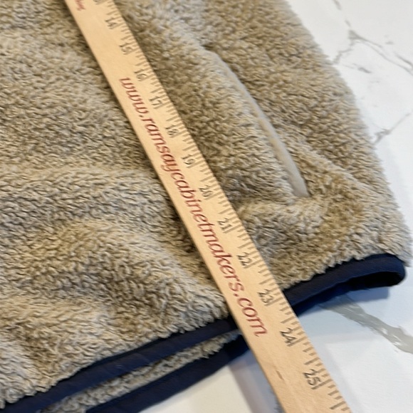 Los Gatos Deep Pile Hooded Pullover Fleece El Cap Khaki Smolder Blue Small - Picture 9 of 9